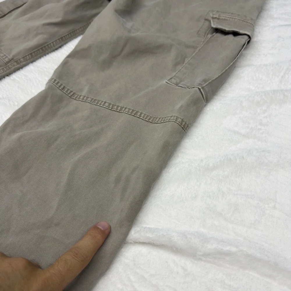 American Eagle Cargo Pants Mens 29x34 Khaki Cotton Distressed Y2k Grunge